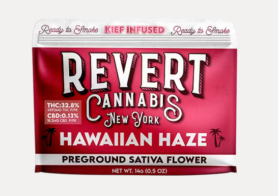 Photograph of product: Hawaiian Haze - - Kief-Infused Ground Flower - Revert Oui'd - 14g