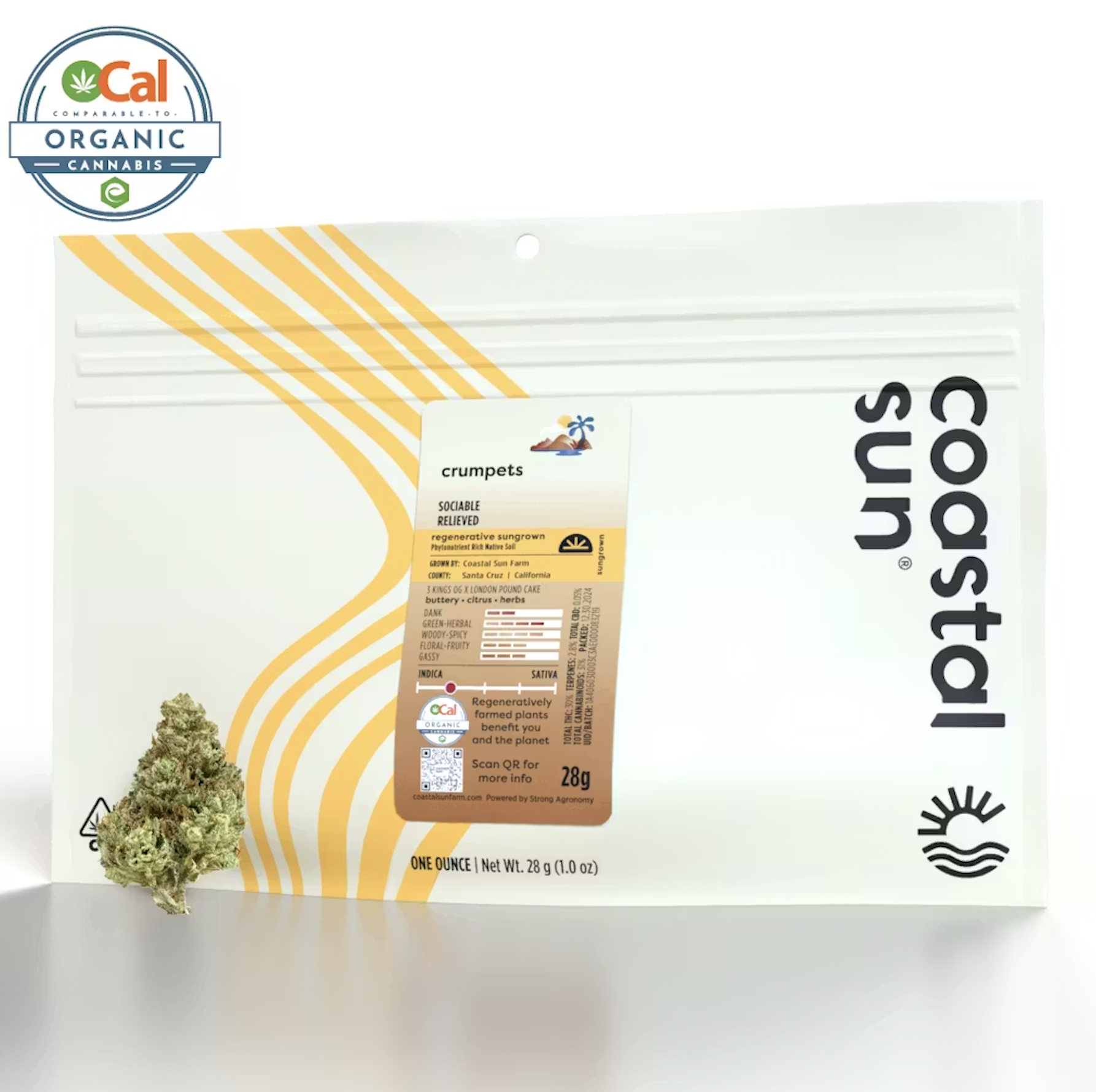 Photograph of product: Coastal Sun Sungrown 28g Ounce - Crumpets (H)