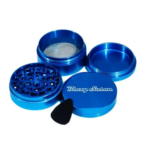 Photograph of product: Blazy Susan - 2.5" 4 Piece Aluminum Grinder - Blue