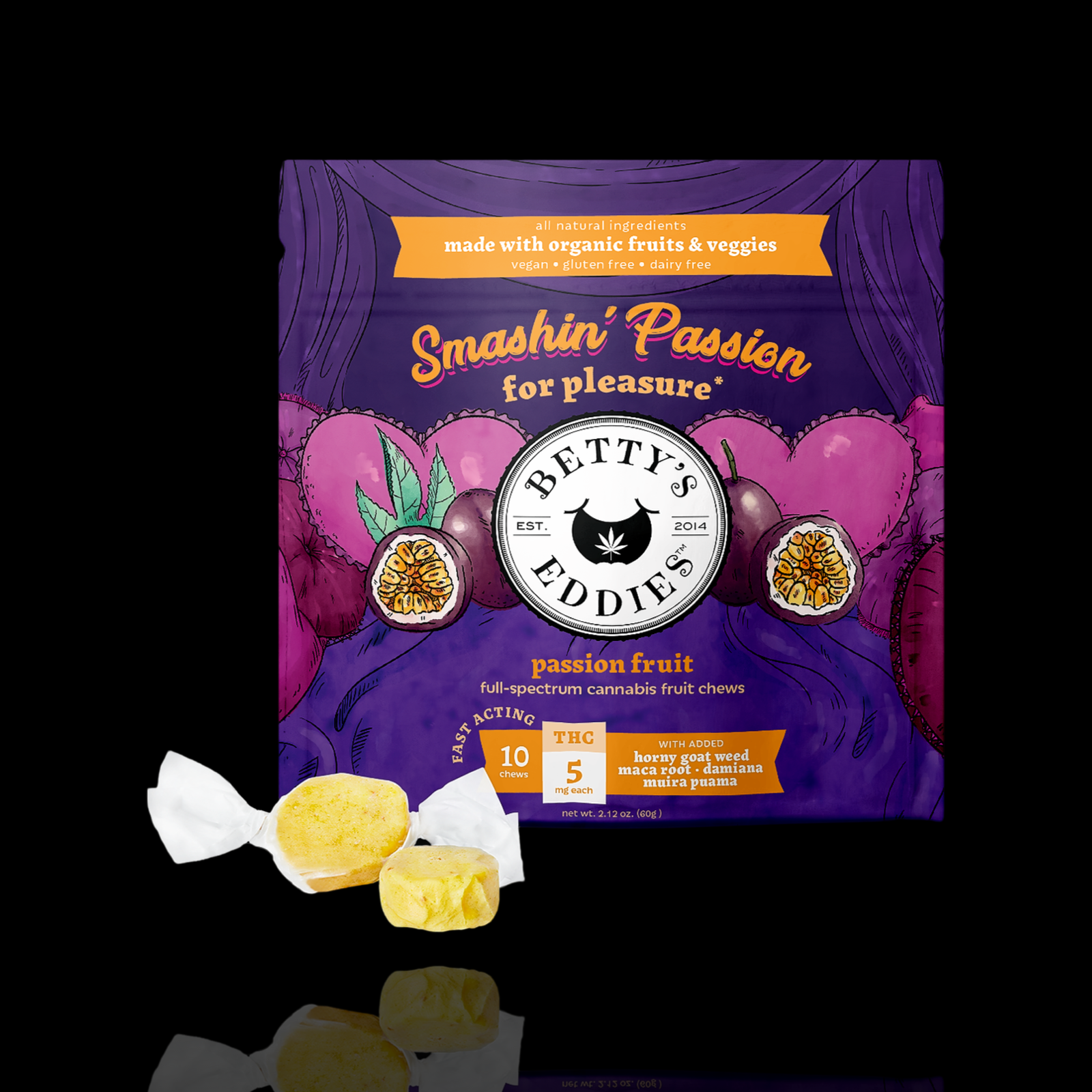 Photograph of product: Smashin' Passion Fruit Chews 10 pieces