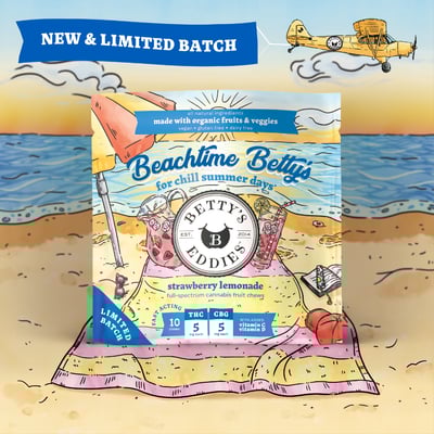 Photograph of product: Betty's Eddies - Fruit Chews - Strawberry Lemonade 10pk (100mg)