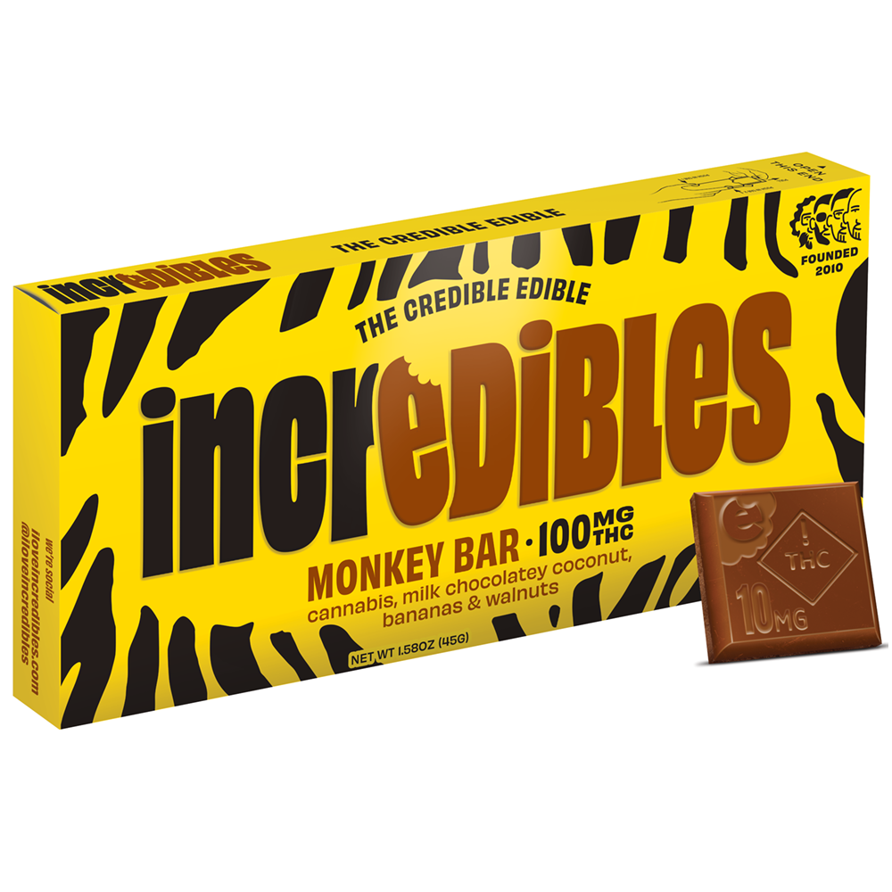 Photograph of product: Incredibles Monkey Chocolate Bar 100mg (H)