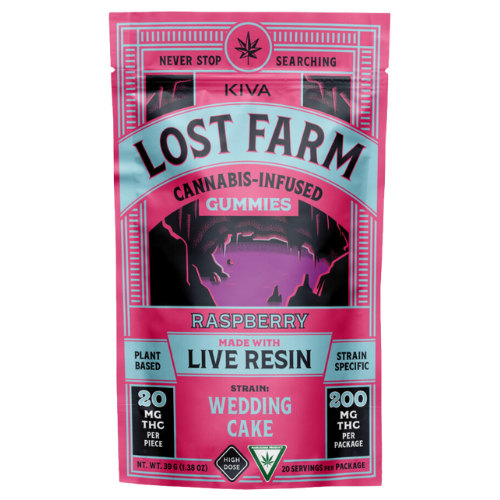 Photograph of product: Lost Farm Raspberry Live Resin Gummies 200mg TH-oui