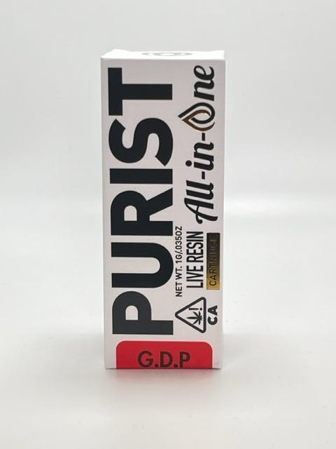 Photograph of product: Purist 1g G.D.P. Live Resin All In One Disposable