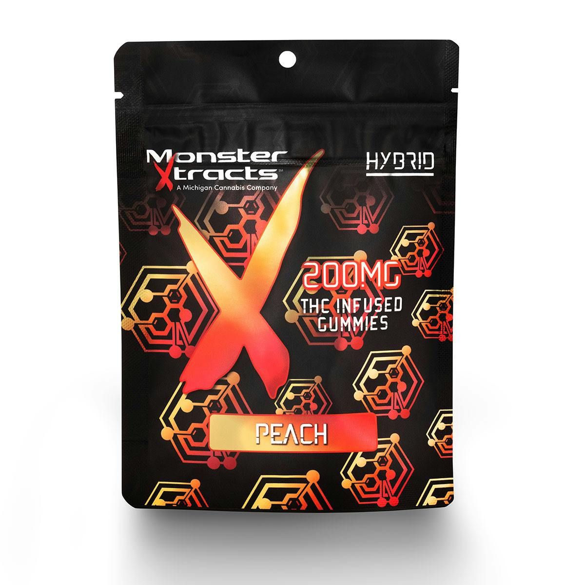 Photograph of product: Monster Xtracts | Peach Gummies | 200mg