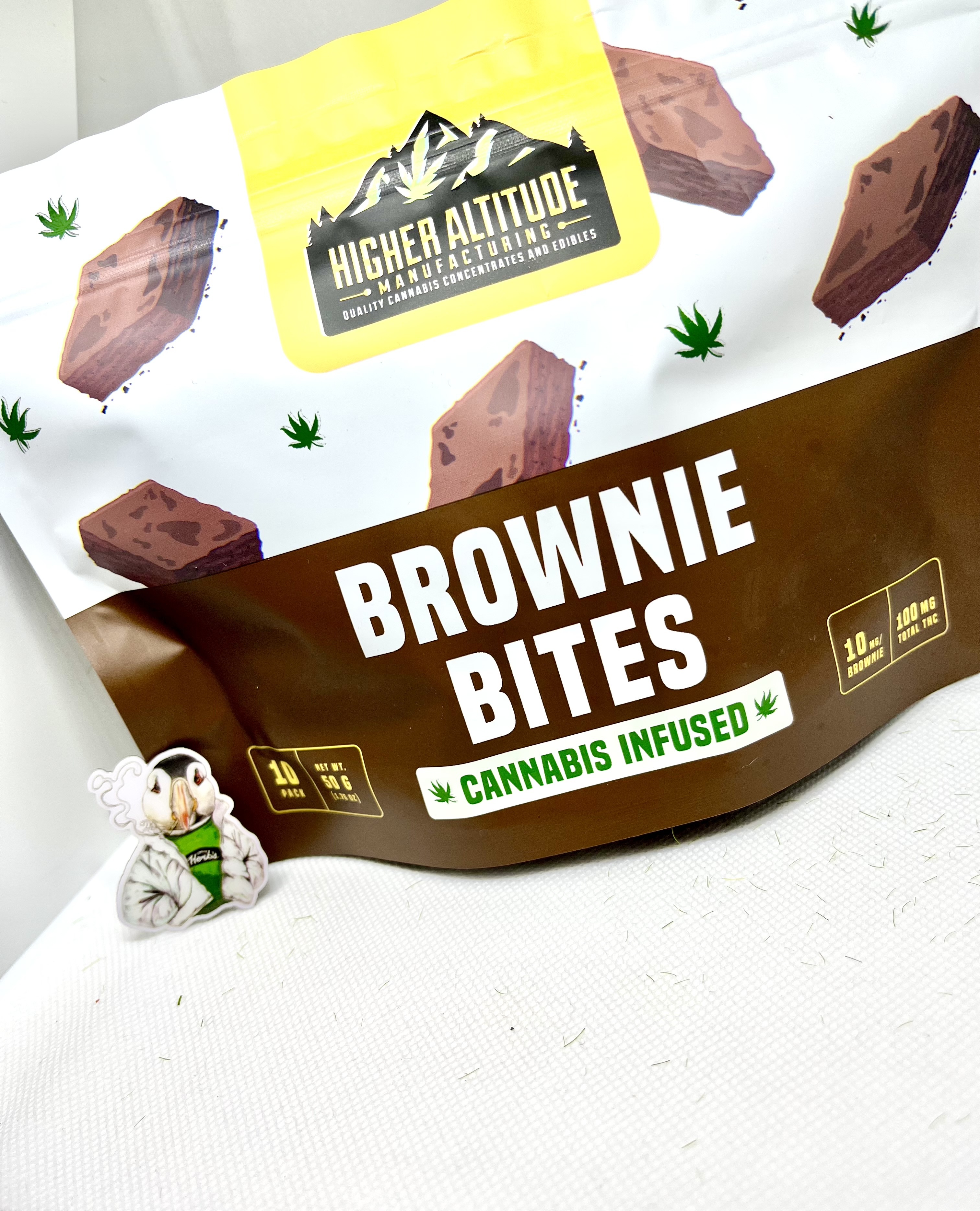 Photograph of product: Brownie Bites (100mg) Hybrid Brownies 10pk by Higher Altitude Manufacturing