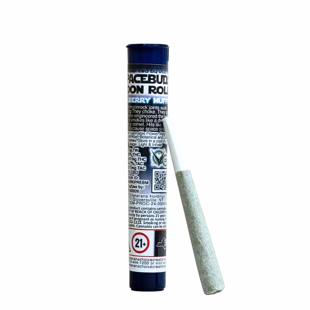 Photograph of product: Blueberry Muffin | Moonrock Infused Pre-Roll | 1.5g