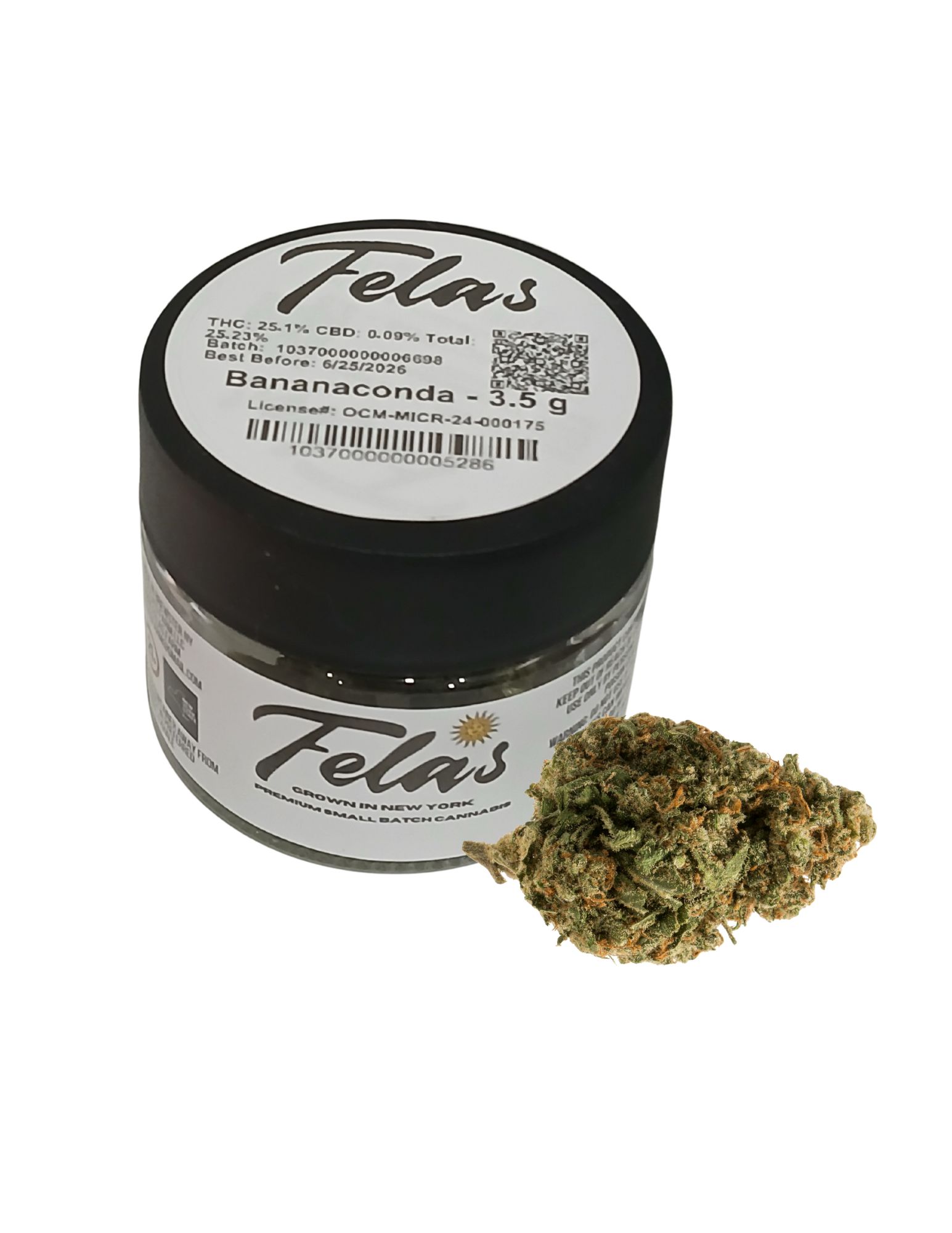 Photograph of product: Fela's | Flower Jar 3.5 | Bananaconda - 3.5g