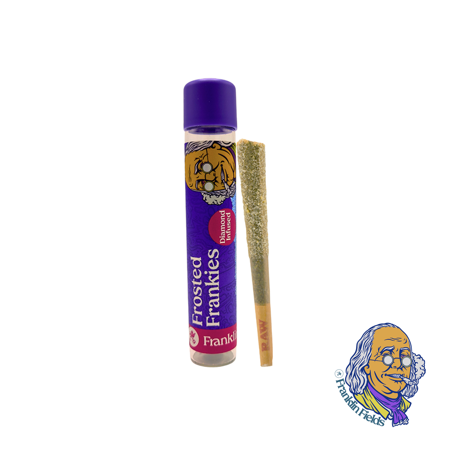 Photograph of product: Frosted Frankie Strawberry Fields Infused Pre-Roll - 1.25g