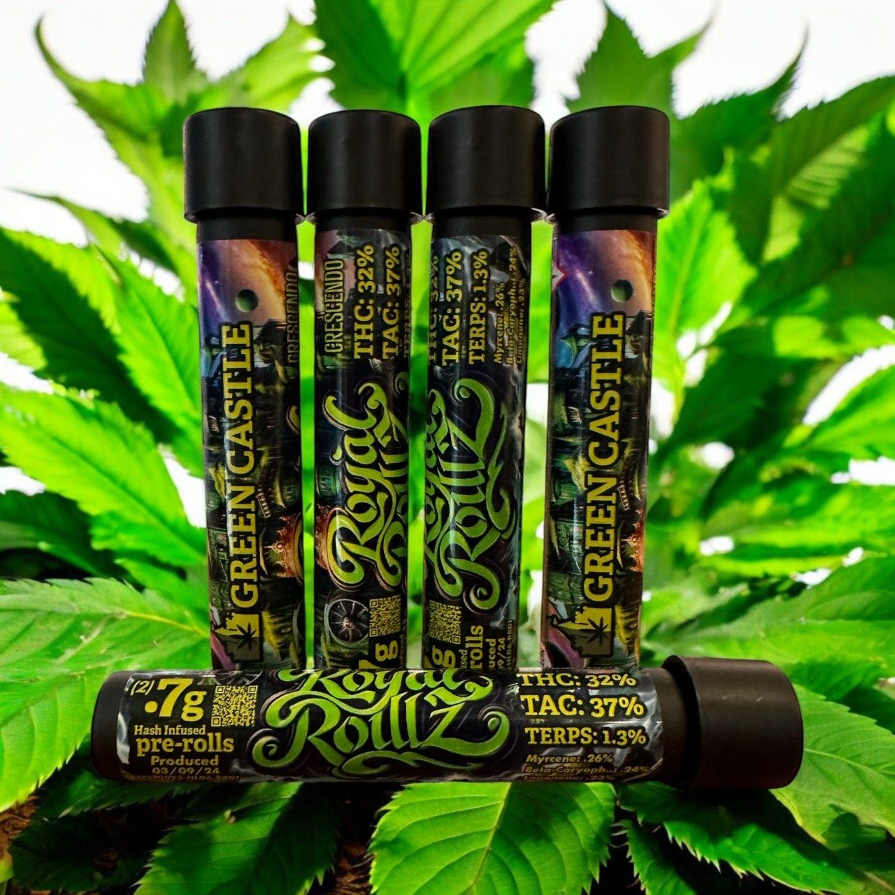 Photograph of product: Green Castle | Royal Rollz - Crescendo au chocolat Infused | (2) .7g Pre Rolls