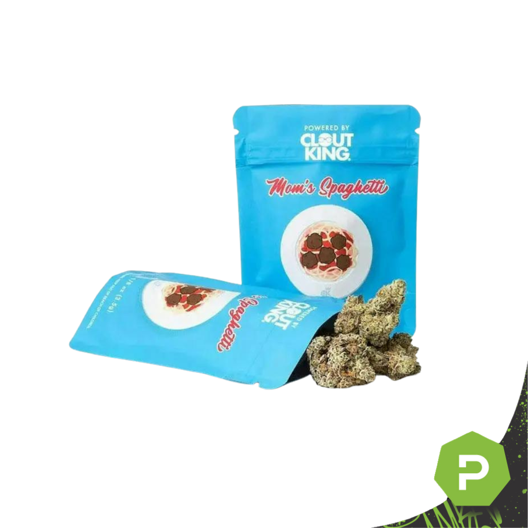 Photograph of product: Clout King Prepackaged Flower Smalls | Mom's Spaghetti - 7g