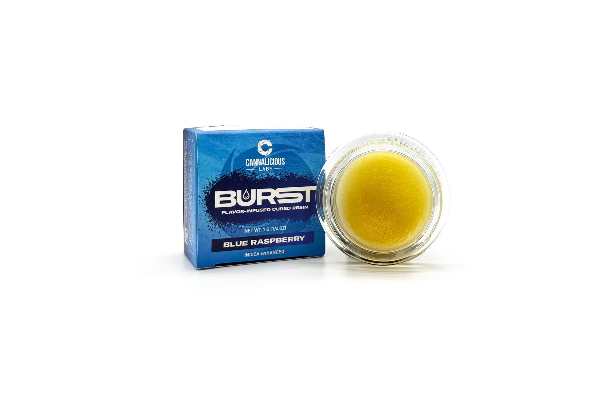 Photograph of product: Blue Raspberry Flavor Burst Cured Resin