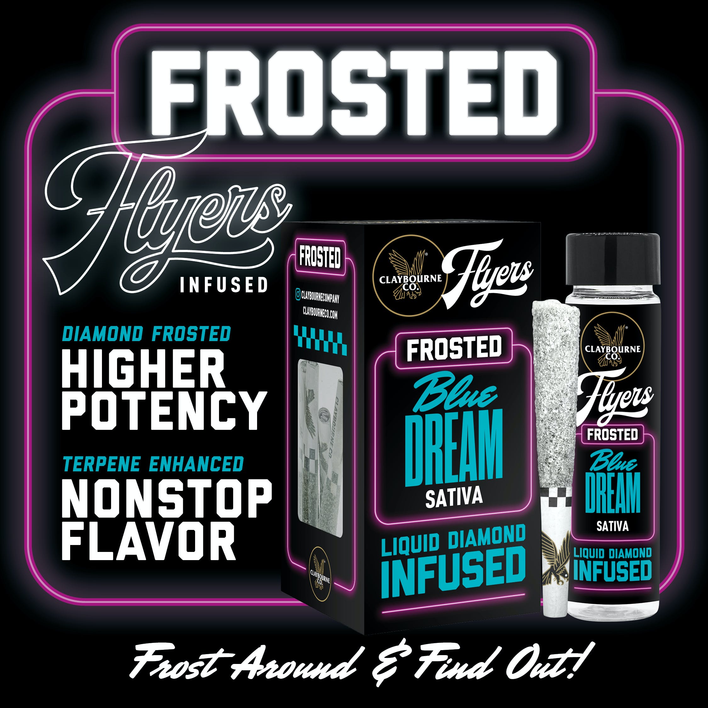 Photograph of product: BLUE DREAM | FROSTED FLYERS - 2.5G (5-PACK)