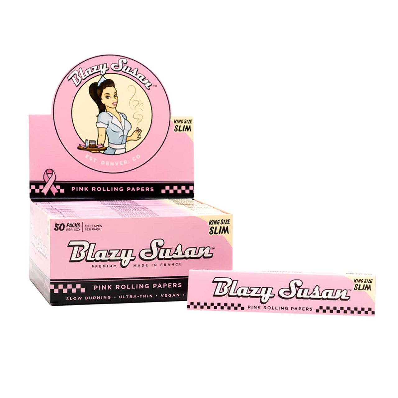 Photograph of product: Blazy Susan - Pink Papers | King Size | 50ct