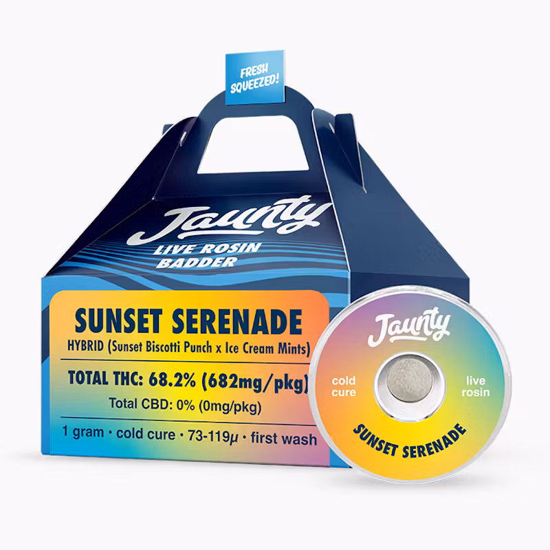 Photograph of product: Jaunty | Sunset Serenade Live Rosin Cold Cure, 1g