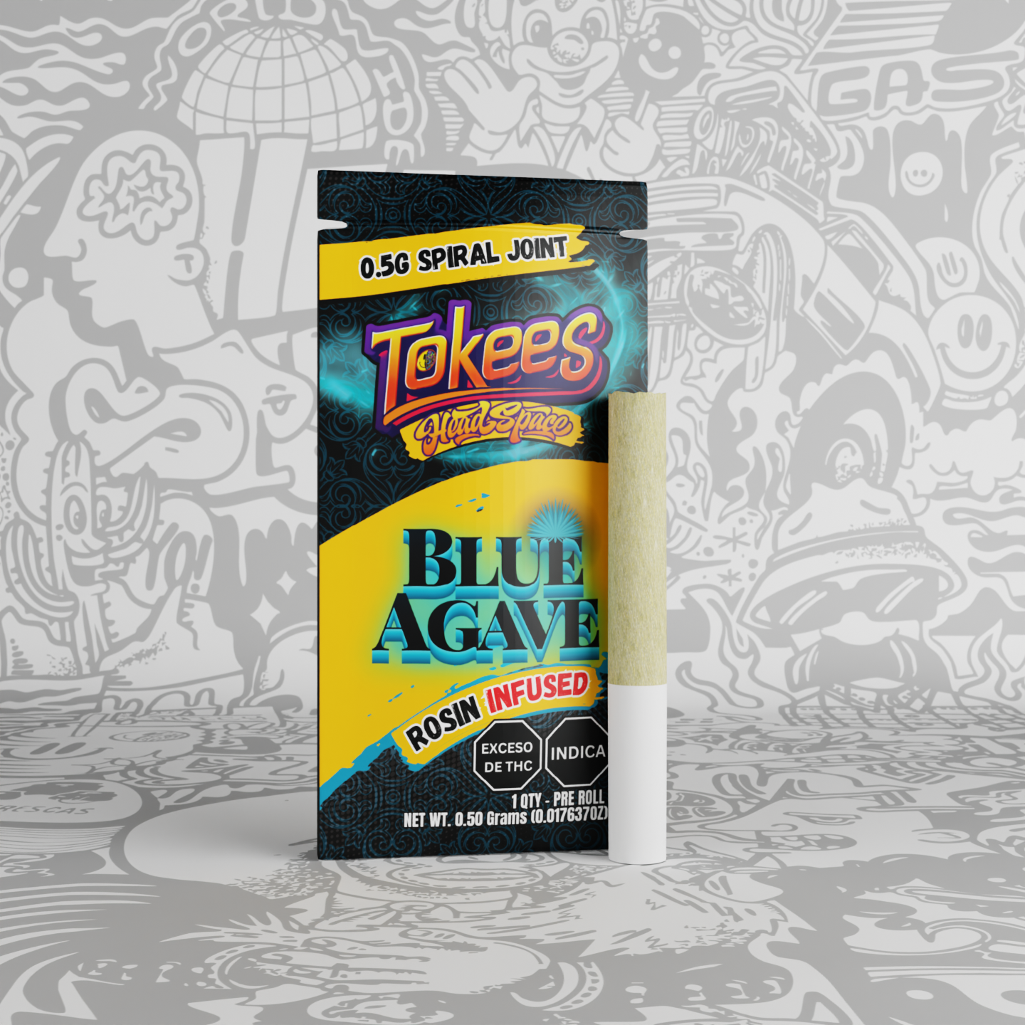 Photograph of product: Tokees Rosin Preroll -Blue Agave