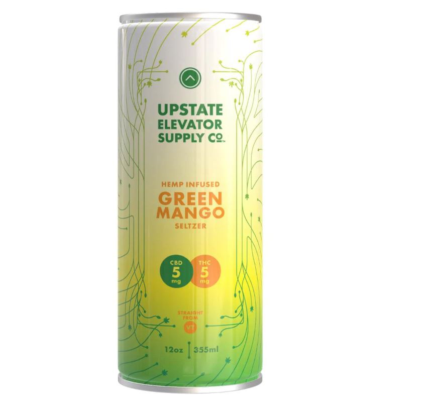 Photograph of product: UESC | Green Mango Seltzer 5mg CBD: 5 mg TH-oui | 12oz