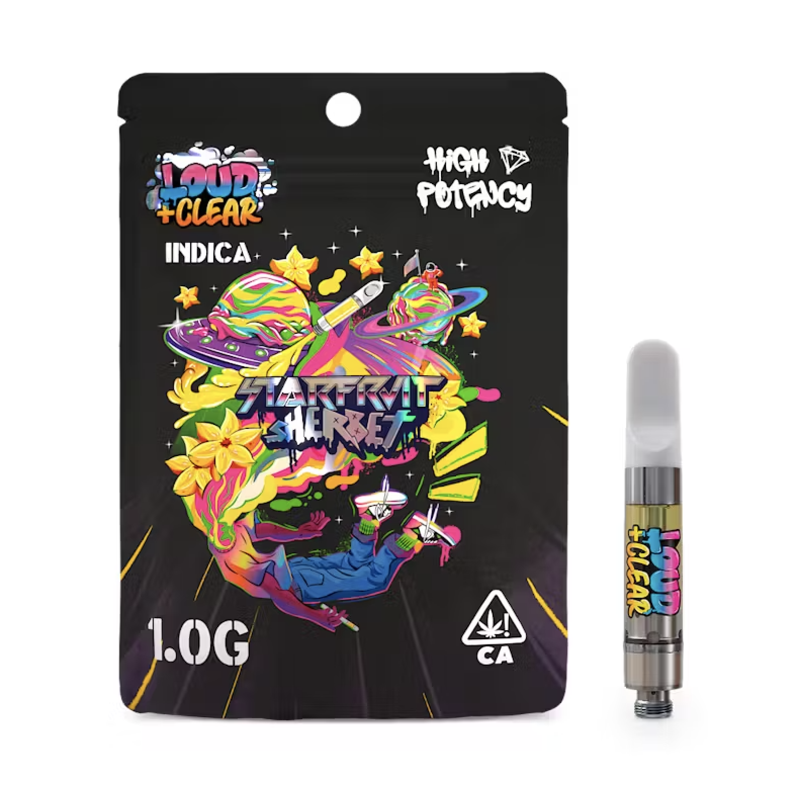 Photograph of product: Loud + Clear Liquid Diamonds Cart 1g - Starfruit Sherbet (I)
