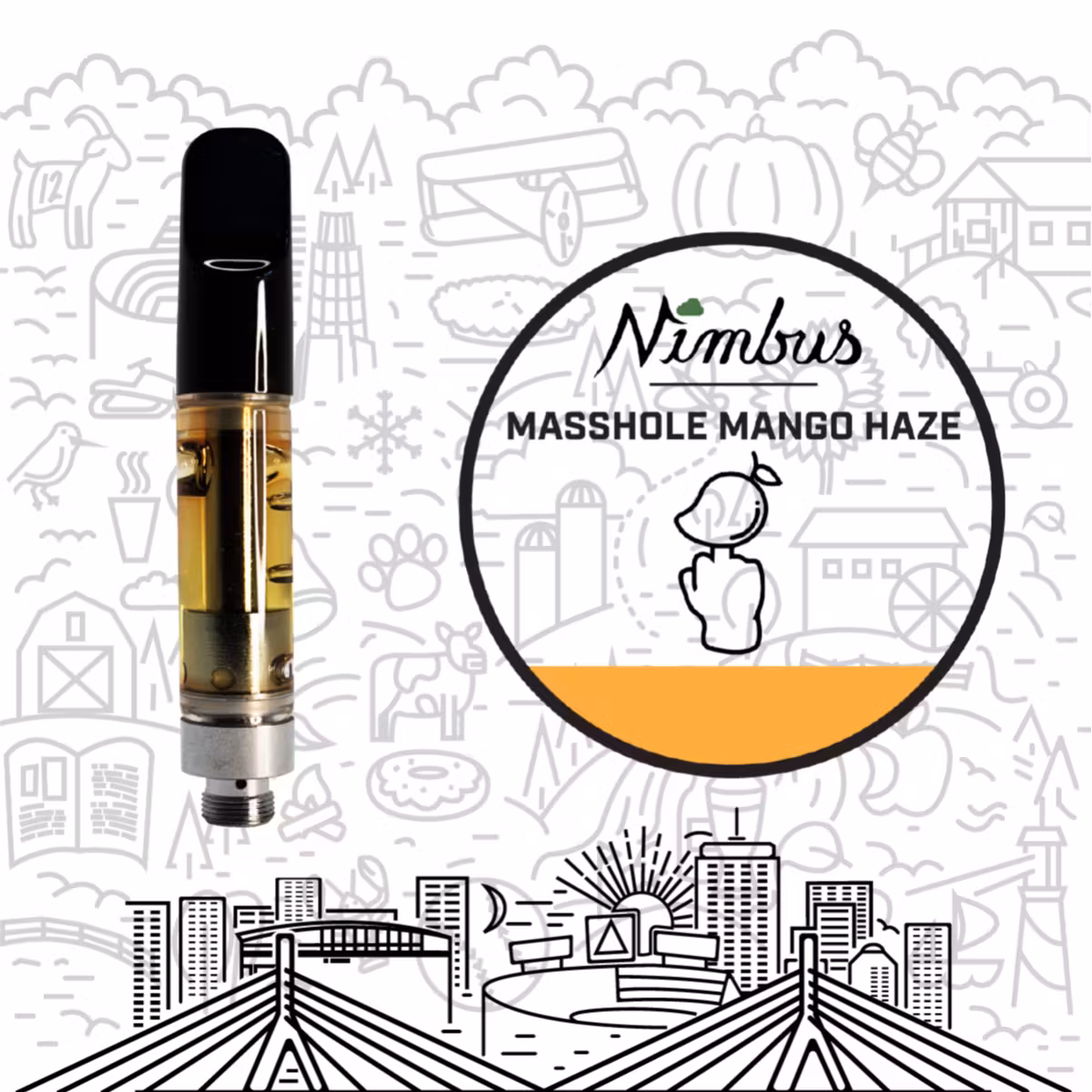 Photograph of product: Masshole Mango Haze (1g Cart)
