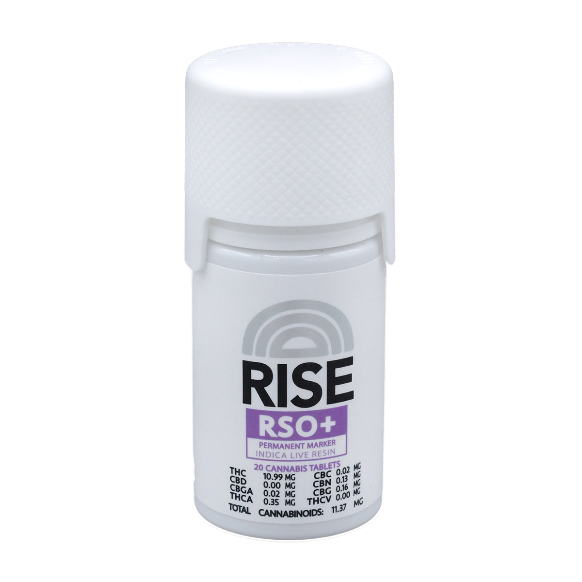 Photograph of product: Rise | RSO+ Permanent Marker | 20ct Tablets