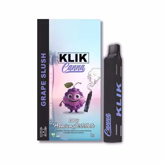Photograph of product: Klik | Grape Slush | 1G Magnetic Distillate Disposable