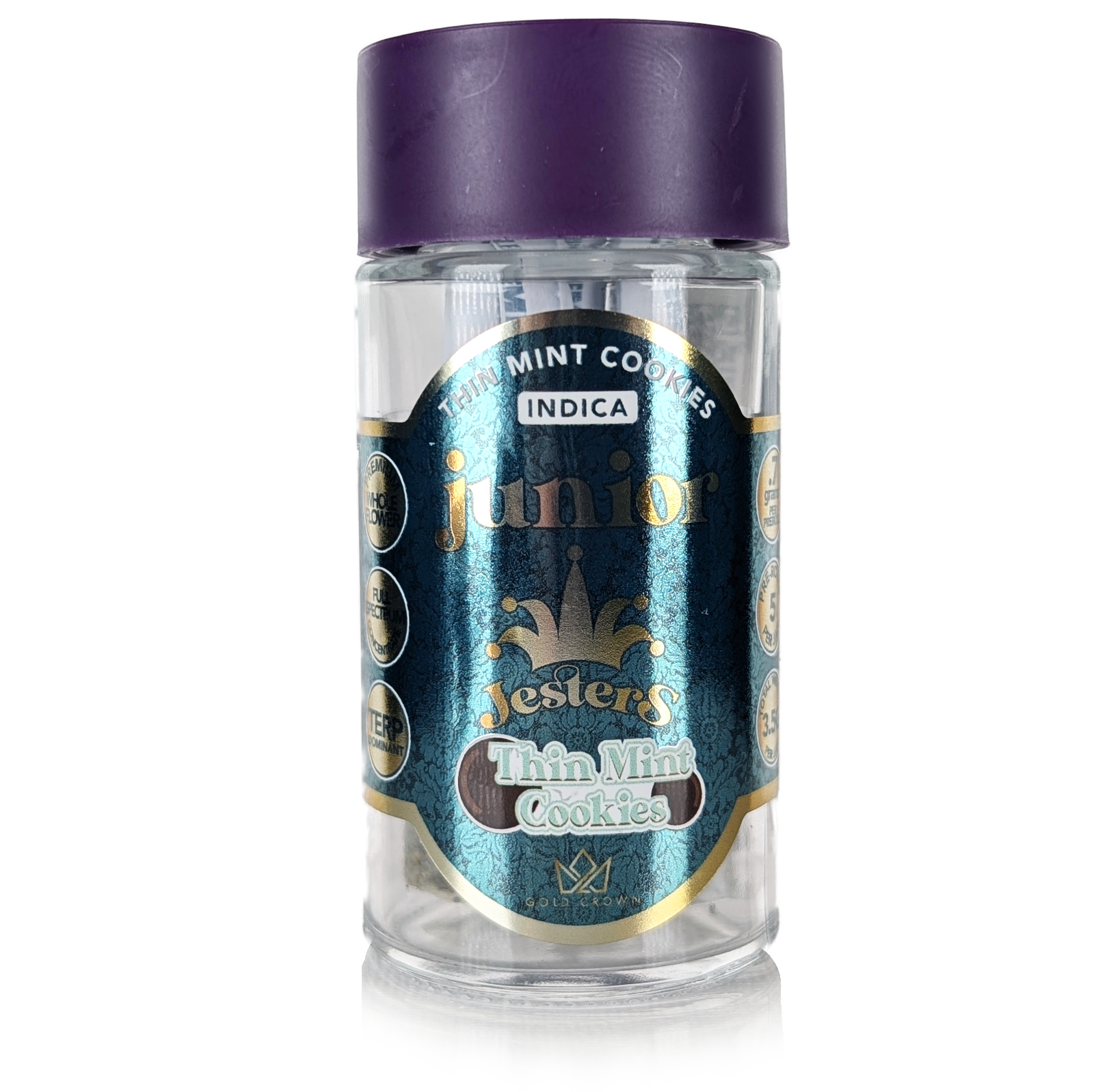 Photograph of product: JESTER JUNIORS - THIN MINT COOKIES - (5X.7G) LIVE RESIN INFUSED PRE-ROLL