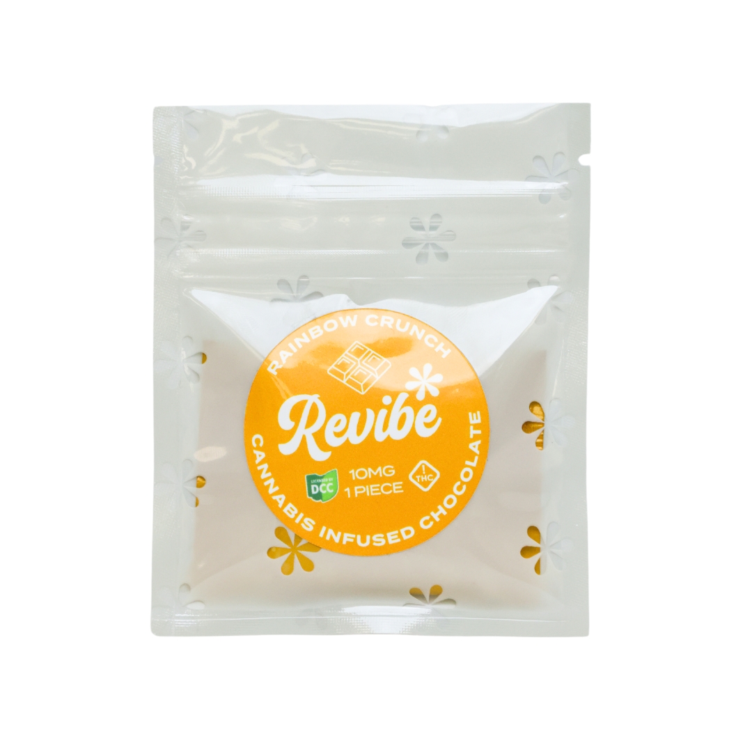 Photograph of product: Revibe - Rainbow Crunch Chocolate Square 1pk - 10mg