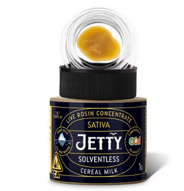 Photograph of product: Jetty Cereal Milk Sativa OCal Live Rosin