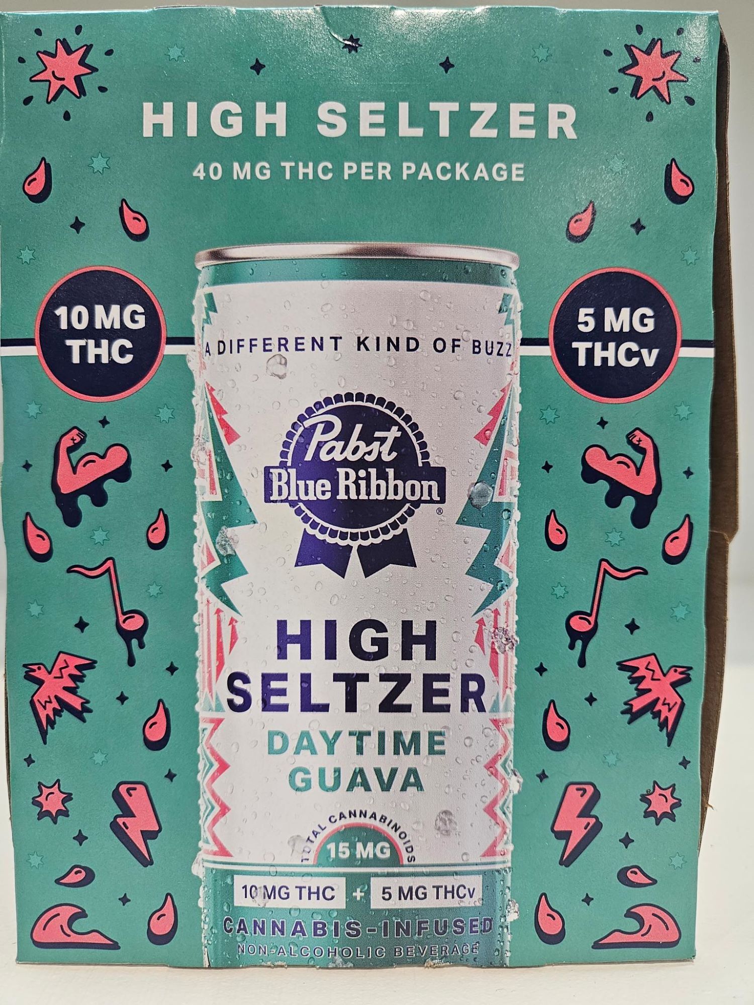 Photograph of product: PBR | Daytime Guava | 4pk. | Infused Seltzer | 15mg.