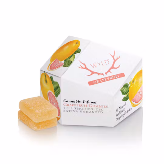 Photograph of product: Gummy | Grapefruit | 1:1:1 TH-oui:CBG:CBC