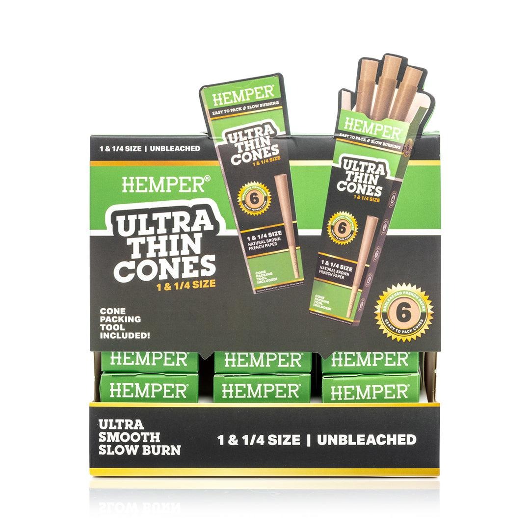 Photograph of product: Hemper Ultra-Thin Cones - Unbleached 6pk
