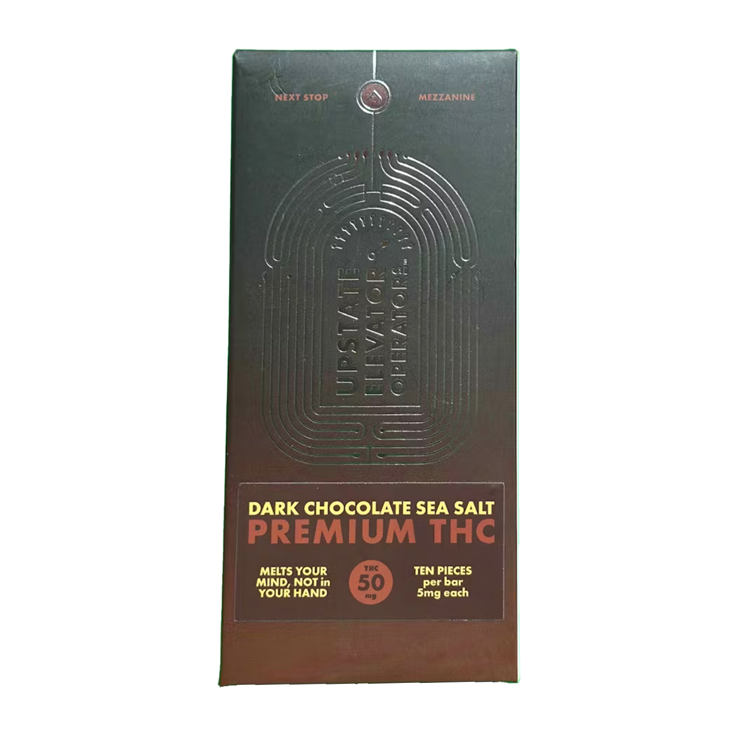 Photograph of product: Dark Chocolate Sea Salt Bar | 50mg TH-oui | Upstate Elevator