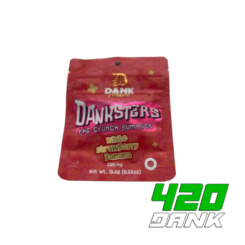 Photograph of product: Danksters - 200mg Nerd Gummies - White Strawnana