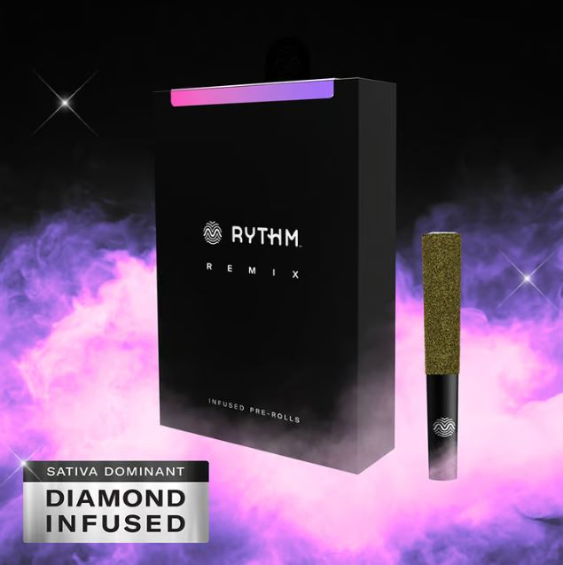Photograph of product: Rythm REMIX | Durban Poison | 0.5g x 5ct Infused Pre-Roll Pack