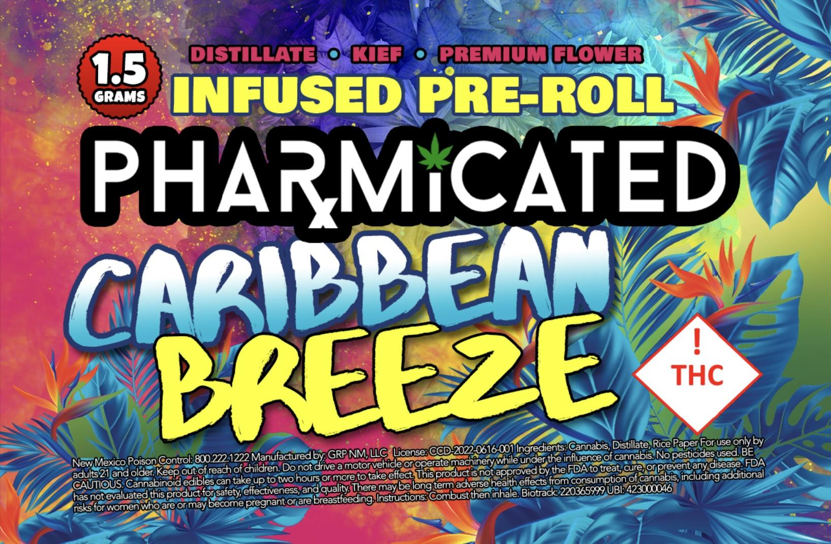 Photograph of product: PhD - Infused Preroll 1.5g - Carribean Breeze
