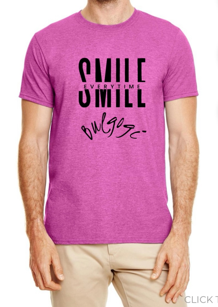 Photograph of product: KashMakena - "Smile Every Time" T-Shirt - Heather Radiant Orchid