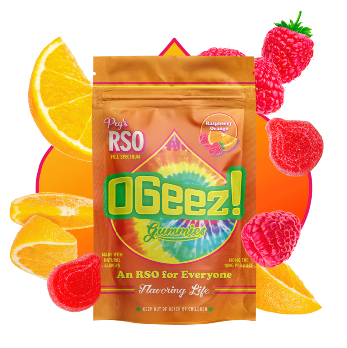 Photograph of product: Peg's BIG  Raspberry Orange | Gummies | RSO | 100MG