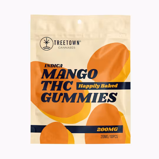 Photograph of product: Tree Town Gummy 10 Pack - Mango - 200MG