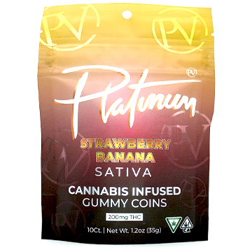 Photograph of product: PLATINUM VAPE | STRAWBERRY BANANA Oui'd GUMMIES  | 200MG