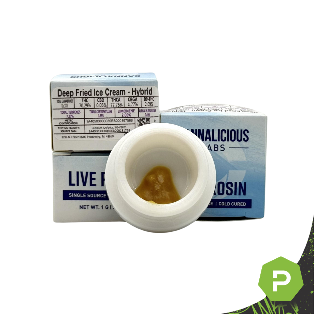 Photograph of product: Cannalicious | 1g Live Rosin | Deep Fried Ice Cream