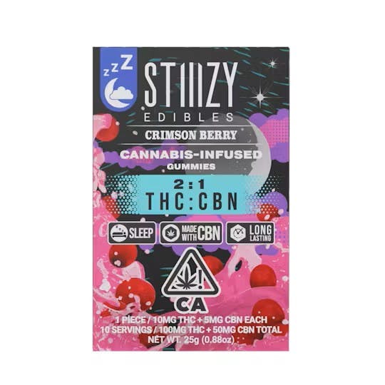 Photograph of product: Crimson Berry 2:1 CBN Gummies - 100mg