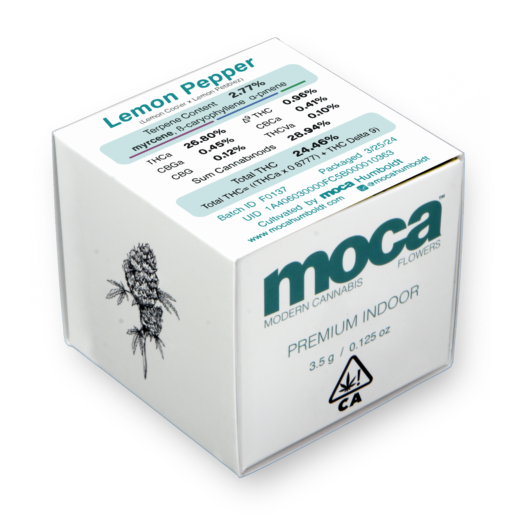 Photograph of product: MOCA - Lemon Pepper (S-Hybrid) Flower - 3.5g