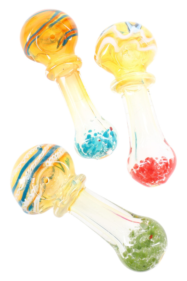 Photograph of product: 4.5" Multi Colored Striped Glass Pipe