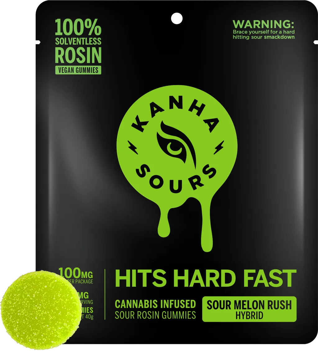 Photograph of product: Live Rosin Gummies | KANHA | Sour Melon Rush [10pk]