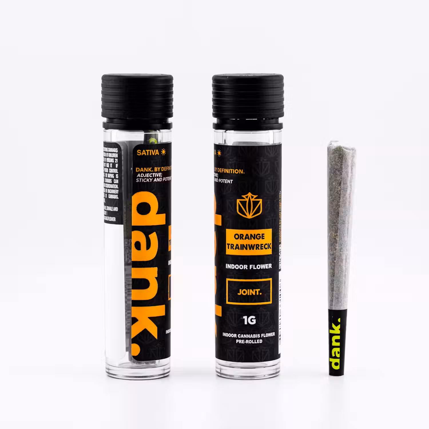 Photograph of product: Dank | Orange Trainwreck | 1g Pre-Roll