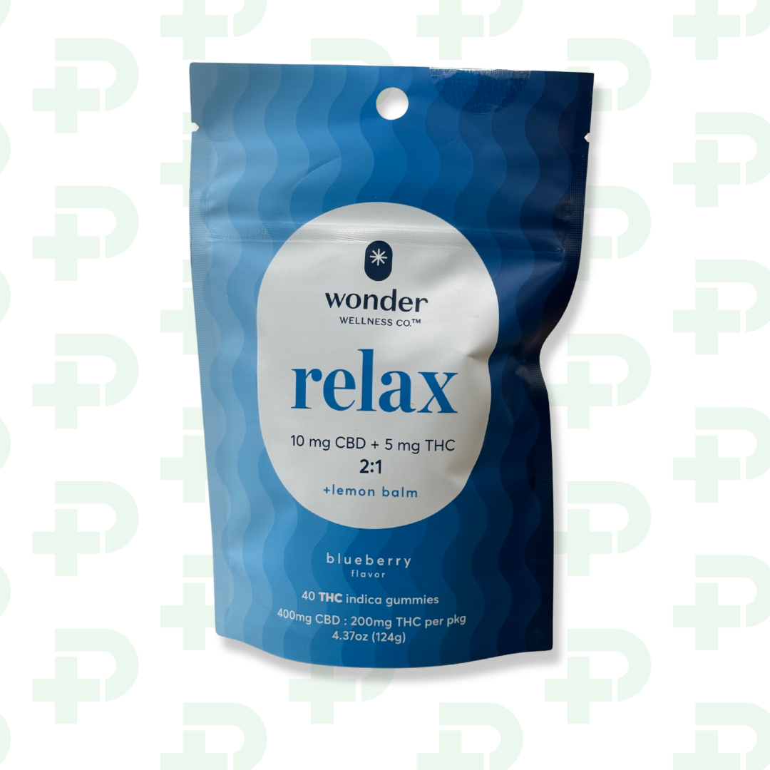Photograph of product: Wonder Gummies 200mg - CBD 2:1 - Relax Blueberry