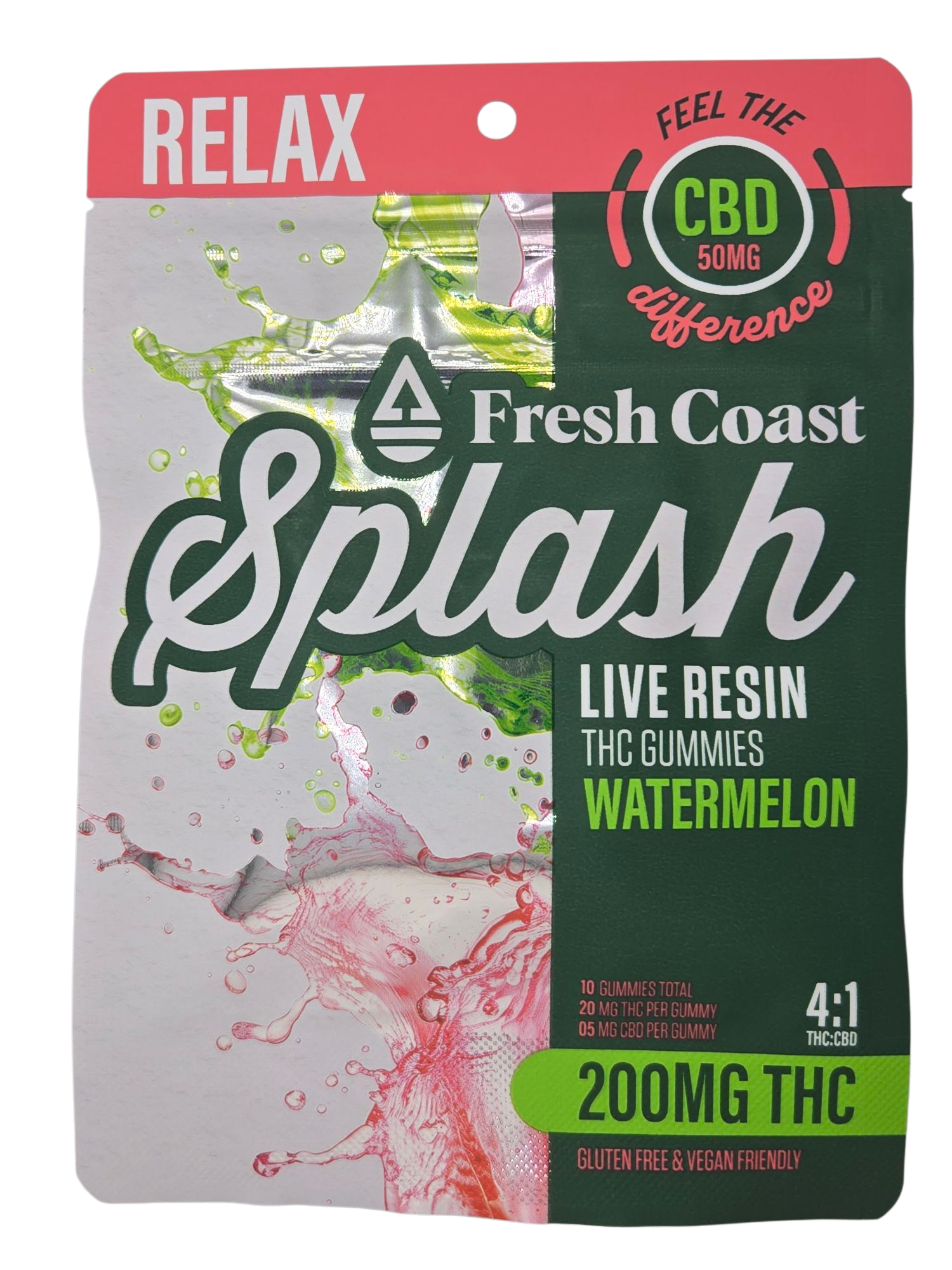 Photograph of product: Watermelon | 4:1 Thc:Cbd 200mg Live Resin Gummies