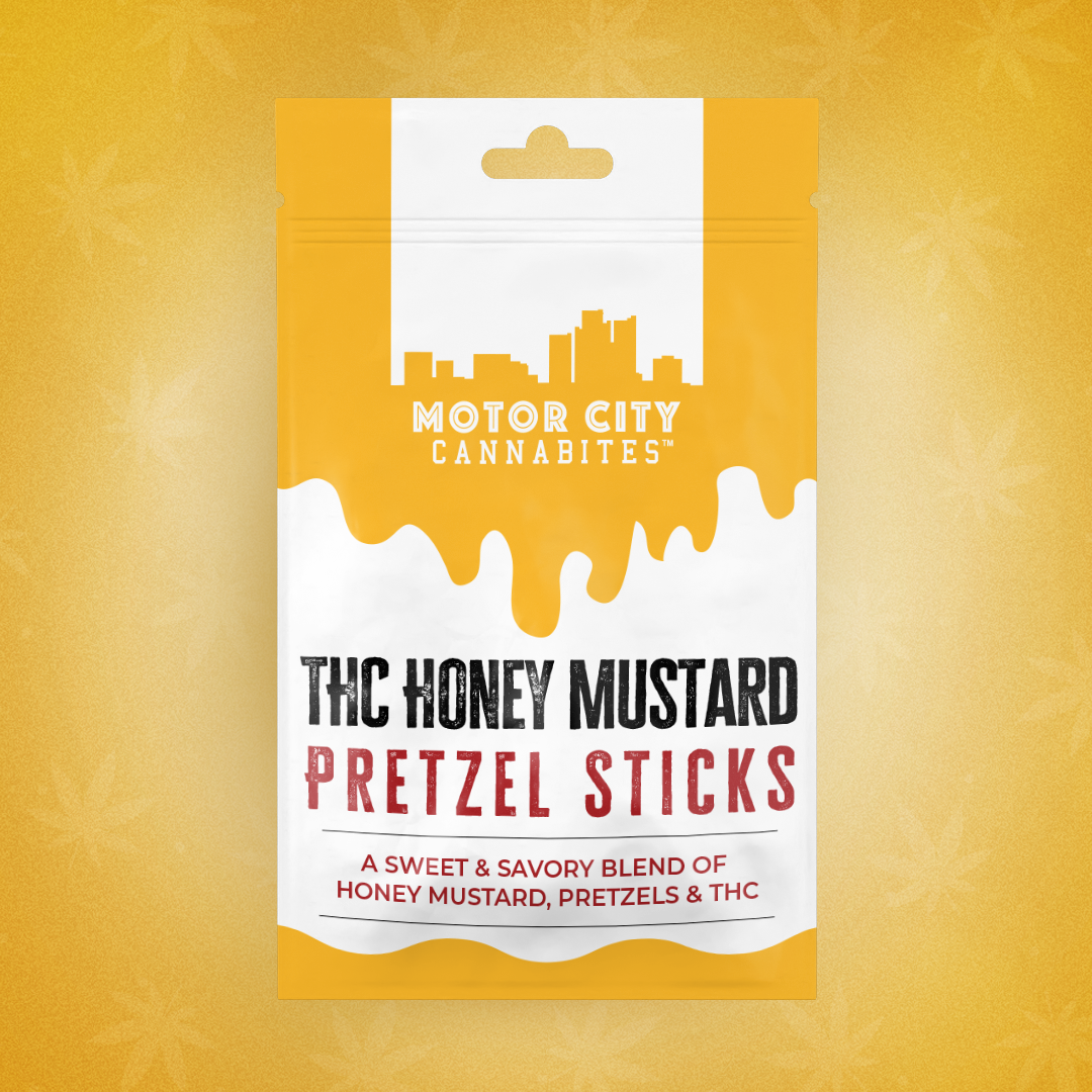Photograph of product: Edible - Motor City Cannabites - (200mg) Honey Mustard Pretzel Sticks - (Hybrid)