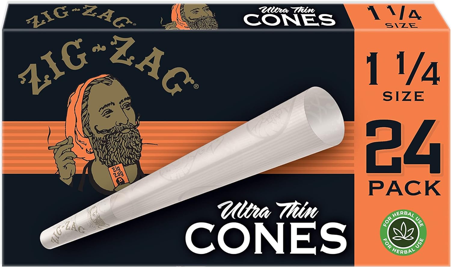 Photograph of product: Zig-Zag Ultra Thin 1 Cones, 24-Pack
