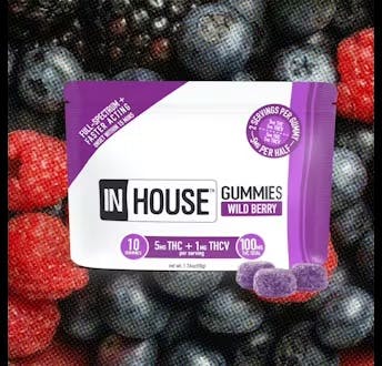 Photograph of product: Wild Berry (H) 5:1 TH-oui/TH-ouiv Fast Acting Full Spectrum Gummies (100mg)